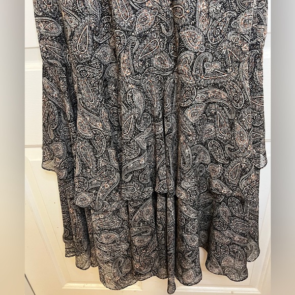 MISA Los Angeles Aneva Midi Halter Dress Paisley Shimmer White WMN SZ MEDIUM NWT - Picture 10 of 13